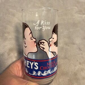 Vintage Hershey's Kisses "A‎ Kiss for You" Libbey Glass Tumbler Valentine's Day